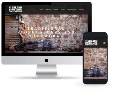 Screenshot of Highland Stone and Masonry website homepage